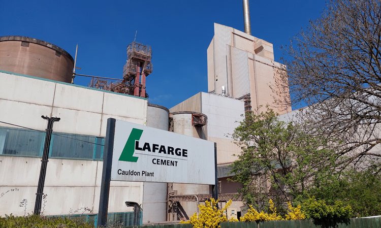 Exterior view of the Cauldon cement plant.
