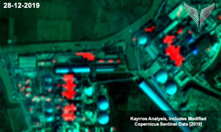 Figure 5: Series of images of a Chinese cement plant at various times between late 2019 and mid 2020. This shows the clear changes as a result of lockdowns in early 2020 and subsequent reopening of the plant later in the year, demonstrating the power of Kayrros’ cement kiln data. Source: Kayrros. Contains modified Copernicus Sentinel Data.