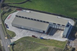 Aerial image of a typical Entsorga MBT installation, located in Westbury, Wiltshire, UK. In Europe the total MBT installed capacity by Entsorga is nearly 0.6Mt/yr.