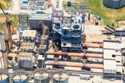 Scenes from the construction of the new kiln line (including views of the old wet kilns).
