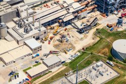 Scenes from the construction of the new kiln line (including views of the old wet kilns).