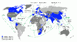 Figure 1: Estimated global seaborne cement and clinker trade flows in 2015 (Mt).